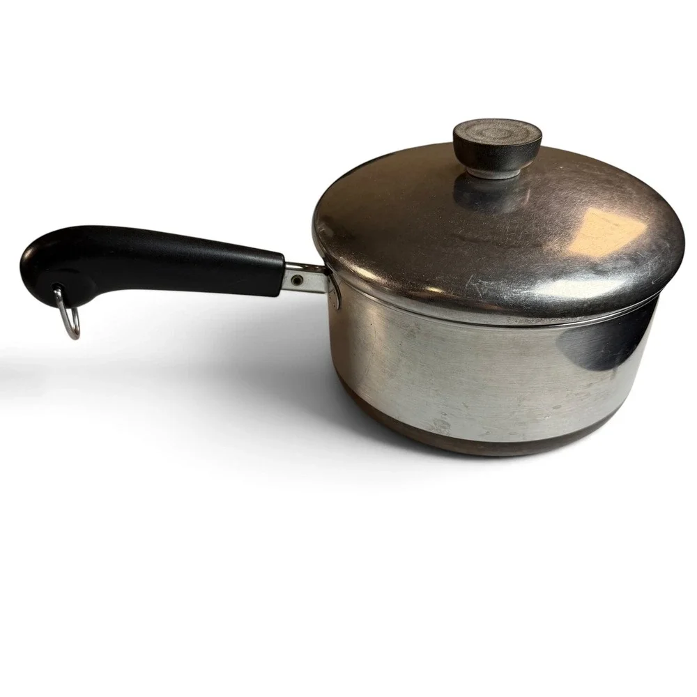 Revere Ware 2 Qt Copper Bottom Saucepan with Lid Stainless Steel Made in USA
